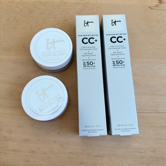 it cosmetics Other - It Cosmetics Bundle CC+ color correcting cream with two colors of Sun Blush